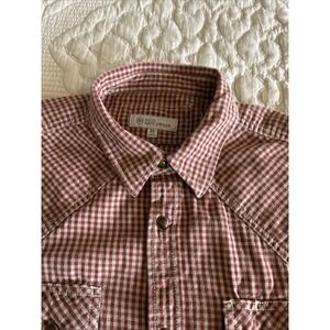 Blue Ranchwear Mens Western Shirt Snap Medium Red Plaid Check Heavyweight